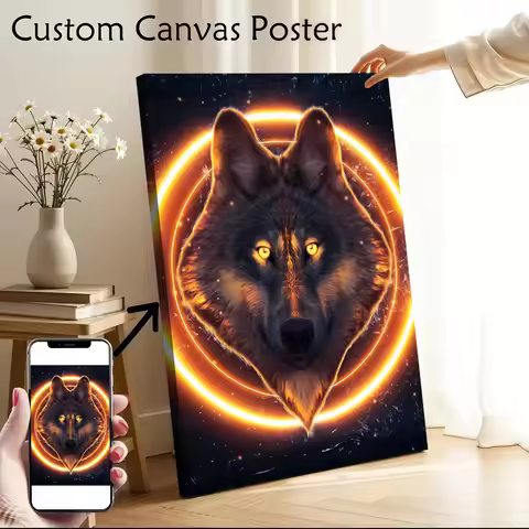 The Wolf Within Canvas Wall Art Poster Custom Wall Paintings Personalized Photo Printing for Gamer D