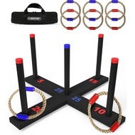 FLINGSPORT Ring Toss Game, Incl. 6 Rings, Case, Easter Gifts for Kids, Outdoor Yard Games for Kids s