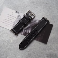 黑色蘋果Applewatch錶帶Ultra錶帶 手工牛皮刻字禮物 訂製顏色