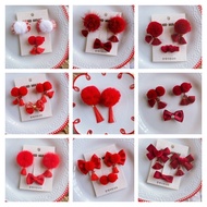 新年红色儿童发夹蝴蝶结发饰古风过年头饰中国风女童汉服假发发卡New Year Red Children's Hairpin Bow Hair Accessorie 7j1dTTO5j60224