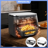 Air Fryer Glass Liner Reusable with Removable Silicone Handle for 8-10QT Dual Basket Air Fryer Dishw