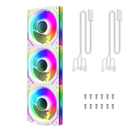ICOLER UNI FAN JM-V2 120 White Edition Infinity Mirror Module Daisy-Chain ARGB PWM Case Fan 120mm Tr