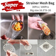 [SG Stocks] 100pcs Kitchen Sink Net Filter Sink Baskets Bag Drains Strainer Filter Net Prevent Clogs