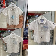 KEMEJA QNA White short-sleeved shirt for boys, new size 1.2.3.4 years