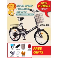 Local ready stock! Adult/ Kids foldable lightweight 16 inches bicycle with back seat!