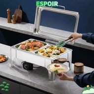 IESPOIRHA Chafing Dish Buffet Set, Stainless Steel with Transparent Hydraulic Lid Buffet Stove,  6/9