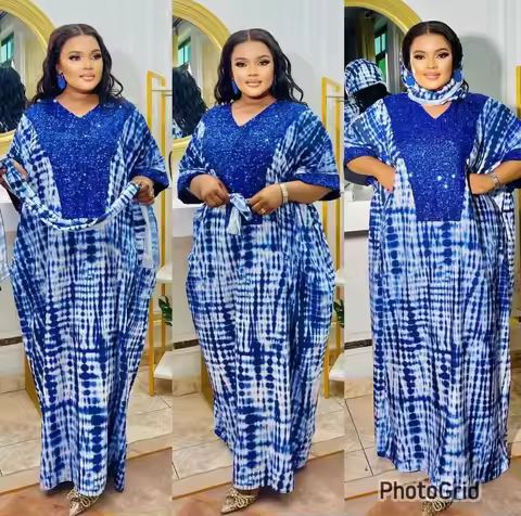 2024 new arrivals sequined loose women/lady summer maxi dress long print short sleeve ankara african