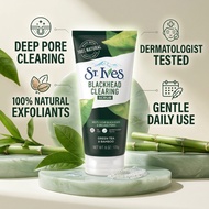 St. Ives Blackhead Clearing Face Scrub Green Tea & Bamboo (170g) | 1% Salicylic Acid BHA Acne Exfoli