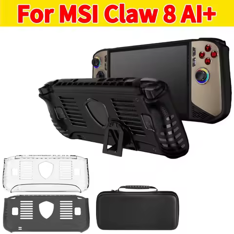 Back Cooling Cover Case For MSI Claw 8AI+ TPU Cover With Bracket Stand Full Protective Shockproof Sh