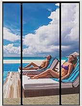 WochiTV Sliding Screen Door Fits Door Size 72 x 84, Magnetic Screen Door Screen Size 74" x 86", Doub