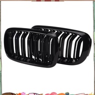 Front Kidney Grille Double Slat Sport Grill For X5 F15 X6 F16 X5M F85 X6M F86 2013-2019 (Gloss Black