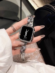 Uhada Premium Swarovski Heart Bracelet Style Apple Watch Band for Iwatch S10 Intelligent Sporty Ladi