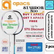 【Flexi Combo】 APACS Stardom 800 (White) 【FREE】 APACS Stardom 800 (Black Blue) Apacs badminton racket - 4UG1 Max 35LBS