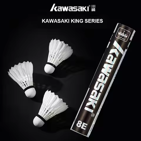 12PCS Kawasaki Badminton Shuttlecock King 8E Goose Feather Badminton Shuttlecock Training Sports Spe