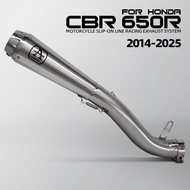 For Honda CBR650R CB650R CBR650F CB650F 2014-2025 Motorcycle Slip on Line Exhaust Middle Pipe Connec