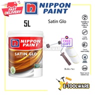 5L Nippon Paint Satin Glo White Indoor Acrylic-based Paint Wall Paint