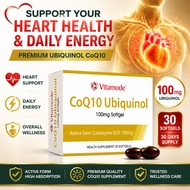 Vitamode CoQ10 Ubiquinol 100mg Softgel 30s | Active Form Coenzyme Q10 Supplement | Daily Energy & He
