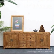 TV Cabinet Solid Wood Old Elm Cabinet Living Room Floor Cabinet Locking Side Cabinet New Chinese Sty