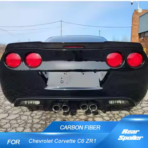 Carbon Fiber Car Rear Spoiler For Chevrolet Corvette C6 ZR1 2005-2013 Car Rear Trunk Lid Boot Wing L