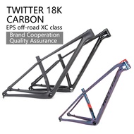 TWITTER Mountain Bike Frame 18K Carbon Fiber Frame MTB XC M5 Bicycle Frameset 27.5/29er Thru Axle and Quick Release EPS Off-road Frame