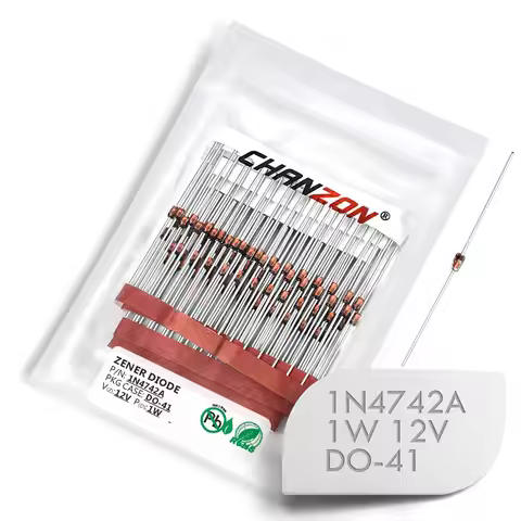 100 Pcs 1N4742A 1N4742 Power Zener Diode 1W 12V DO-41 DO-204AL Axial 1 Watt 12 Volt IN 1N 4742A IN47