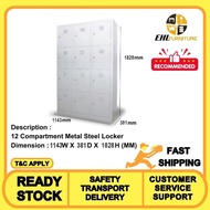 EHL FURNITURE - METAL12 Compartment Steel Locker / Steel Cabinet / Office Cabinet / Office Furniture