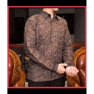 KEMEJA Azanka Motif Men's Batik Shirt Is Suitable For Office Invitations