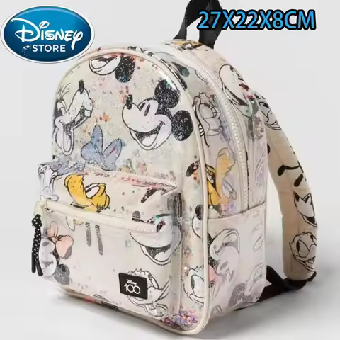 Mickey Plush Cartoon Backpack Women's Mickey Mouse Donald Duck Pattern Student School Bag Large Capa