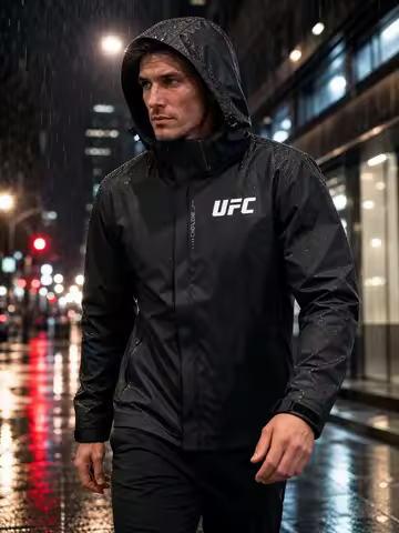 UFC printed hooded jacket - spring/autumn mountaineering windproof waterproof outdoor windproof and