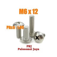 JT Stainless Steel Bolts M6 x 12 SS Umbrella Bolts M6 x 12 JT SS M6 x 12/