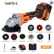 TASKTOOL เครื่องเจียรไฟฟ้า เครื่องเจียร์ไร้สาย 4 นิ้ว 12V เครื่องเจียร์มุมไร้สาย ปลั๊ก US มอเตอร์ไร้