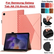 For Samsung Galaxy Tab A8 10.5" 2021 Tablet Protection Case 10.5inch Retro Embossed Prismatic Flip Leather Cover Fold Stand