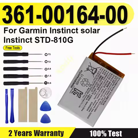 361-00164-00 New Replacement Battery For Garmin Instinct solar Instinct STD-810G Watch Bateria + Fre
