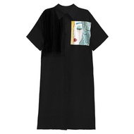 New XITAO Casual Contrast Color Patchwork Shirt Dress Single Breasted Turn-down Collar Women Sense Shirt Dress DMJ1231