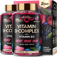 Vitamin B-Complex Gummies for Women & Men - Vitamin B12, B1, B2, B3, B5, B6, B7 & B9 - B Complex wit