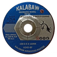 KALABAW Grinding Disc 4" / 100 x 6.0 x 16mm Heavy Duty (1pc & 25pcs)