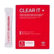 Ventamin CLEAR IT+ Acne Jerawat Oral Supplement Probiotic Zinc Magnesium Niacinamide Multivitamin 30