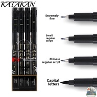 KATAKAN 4PCS Felt Tip Black Markers, Regular script Writing Office School Supplies Calligraphy Brush