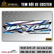 Tem Exciter 150 Độc Lạ | EX15045 | Team Decal Rời Hình Dán Xe Máy Ex150 Xanh Đỏ Đen Trắng Chống Nước