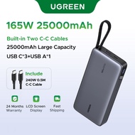 【Built in 2 Type-C】UGREEN 165W 25000mAh Built in 2 Type-C Cables 4 Ports Fast Charging Power Bank Po