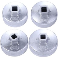 Leadigol 4 PCS Oil Filter Wrench Set, 65mm 67mm 74mm 79mm End Cap 1/2 Wrench Tool， Aluminum Oil Filt