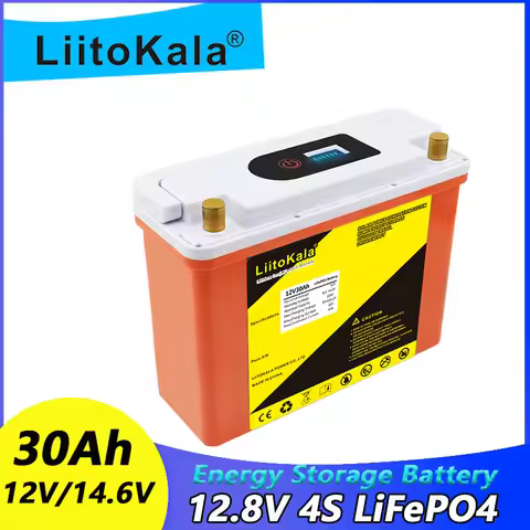 LiitoKala 12V/12.8V 50Ah 30Ah 40Ah 60Ah/90Ah LiFePO4 Battery Campers Waterproof Golf Cart Battery