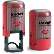 Trodat 46025 Round 25mm Stamp Engraved with Titles, Symbols, Logos Used to Close on Paper