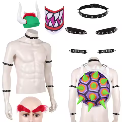 Fantasia Bowser Koopa Collar Cosplay Arm Cuff Bracelet Anime Game Men Disfraz Costume Accessories Ma