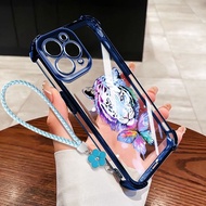 VRQR Compatible for Iphone 11 Pro MAX 12 Pro MAX 13 Pro MAX 14 Pro MAX Colorful Tiger Head with Flow