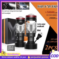 (Send now) 2Pcs Mini Projector Y6D Y7D Y8D Y17 H4 80/90/100/130watt Super Bright Imported LED Car an