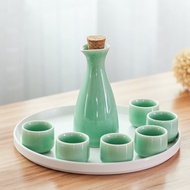Ceramic and Celadon Sake Set White Liquor Liquor Divider Chinese-Style Household Pot Imitation Retro Style Warm Liquor Glass