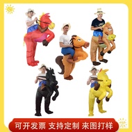 Halloween Inflatable Horse Costume Funny Walking Puppet Performance Costume Funny Riding Inflatable 