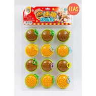 12 pcs Pop It Burger Keychain Paninda Keychain Fidget Keychain