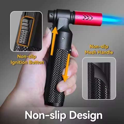 Butane Torch Lighter Big Jet Flame Refillable Portable Butane Torch Adjustable Mini Blow Torch for C